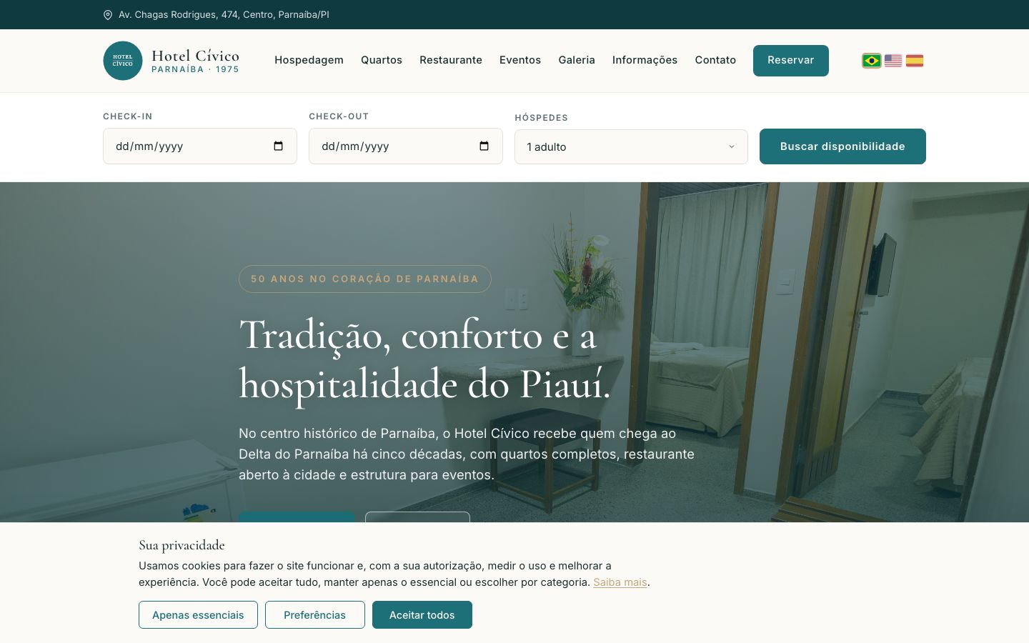 Hotel Cívico, Parnaíba — sitio institucional